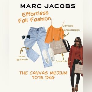 Marc Jacobs Tan Canvas Tote Bag